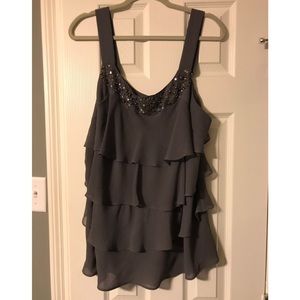 Lane Bryant Size 18/20 Gray Sleeveless Party Top